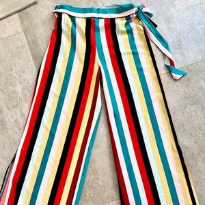 Striped wide leg stretch pant